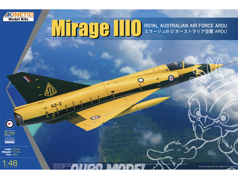 Kinetic maquette avion 48145 Mirage IIIO Royal Australian Air Force ARDU 1/48