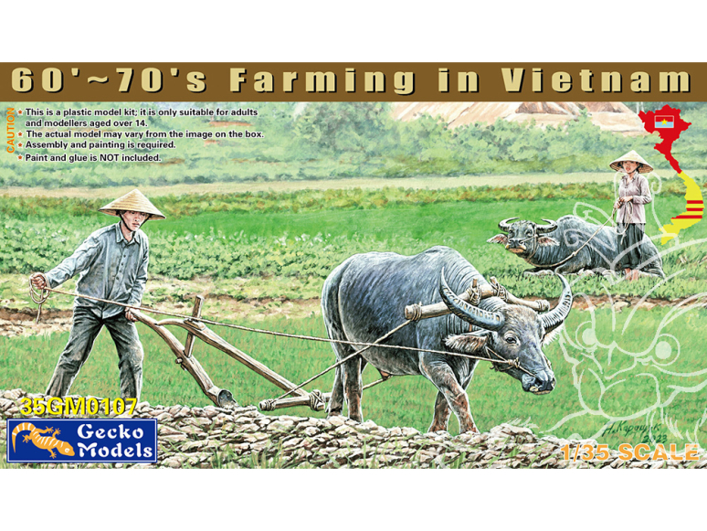 Gecko Models maquettes militaire 35GM0107 Ensemble de buffle au travail Sud Vietnam 1960-1970 1/35