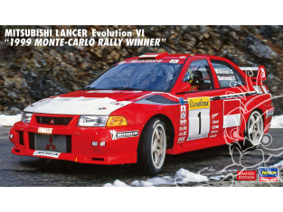 Hasegawa maquette voiture 20666 Mitsubishi Lancer Evolution VI « Vainqueur du Rallye de Monte-Carlo 1999 » 1/24