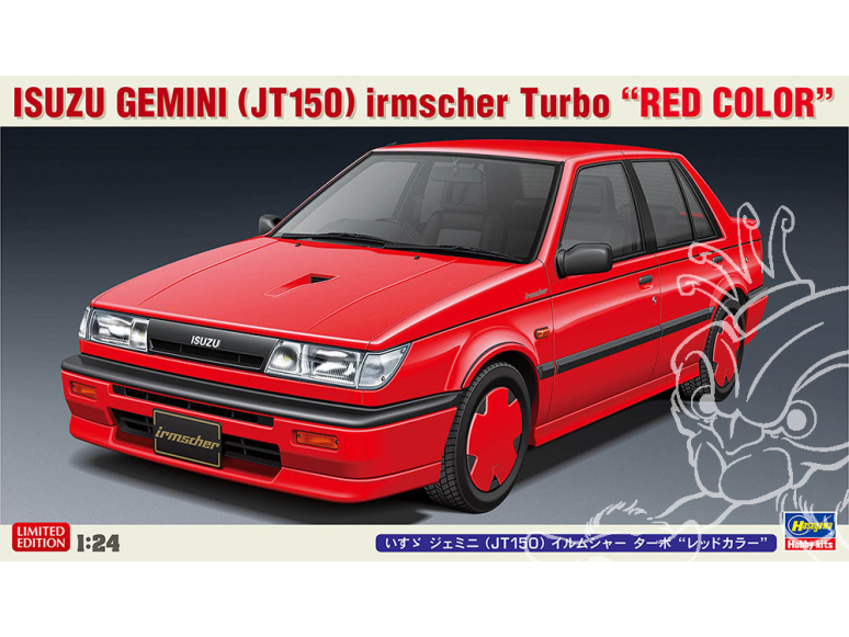 Hasegawa maquette voiture 20664 Isuzu Gemini (JT150) Irmscher Turbo « Couleur rouge » 1/24