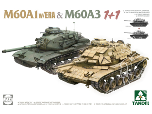 Takom maquette militaire 5022 M60A1 w/ERA & M60A3 1/72