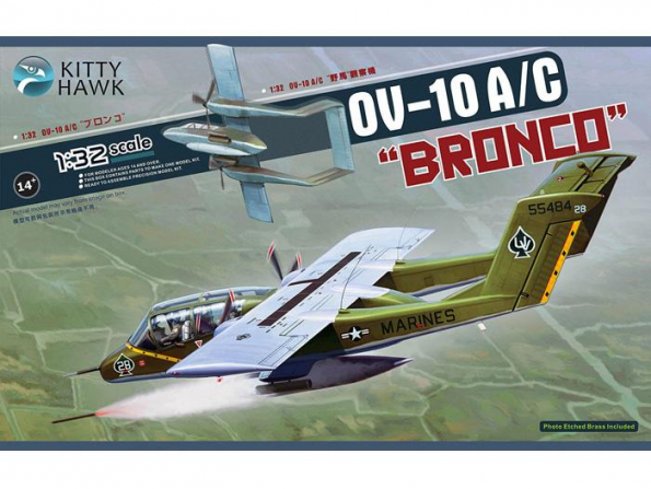 Kitty Hawk maquette avion kh32004 NORTH AMERICAN OV-10 A/C BRONCO Guerre Du Vietnam 1969 1/32