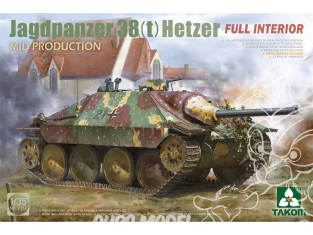 Takom maquette militaire 2171 Jagdpanzer 38(t) Hetzer Mid Production avec intérieur complet 1/35