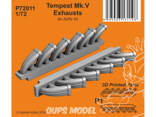 Special Hobby 3D Print militaire P72011 Échappements Tempest Mk.V pour kit Airfix 1/72