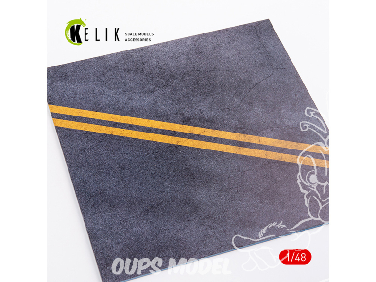 Kelik KS48008 Route asphaltée pour drones ou tout autre - Acrylique 3 mm (240 x 240 mm) 1/48