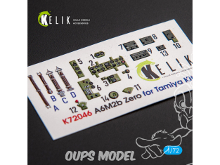 Kelik Decals 3D K72046 Décalcomanies 3D intérieures JA6M2B Zero pour kit Tamiya 1/72