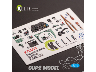 Kelik Decals 3D K72050 Décalcomanies 3D intérieures Spitfire F.Mk.22 pour kit Airfix 1/72