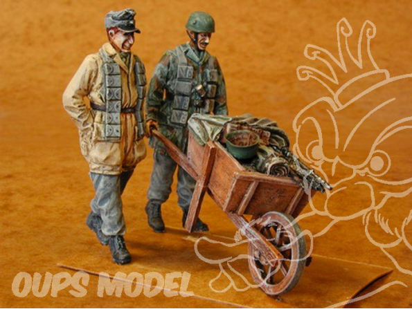 CMK figurine f35030 FALLSCHIRMJAGER AVEC BROUETTE (PARACHUTISTES ALLEMANDS) 1/35