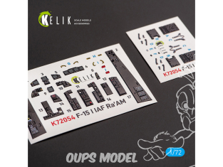 Kelik Decals 3D K72054 Décalcomanies 3D intérieures F-15I IAF Ra`am pour kit GWH 1/72