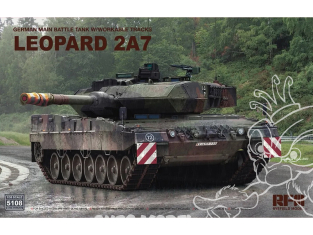 Rye Field Model maquette militaire 5108 Leopard 2A7 avec chenilles maillon par maillon Char de combat principal Allemand 1/35