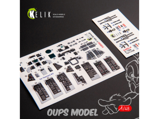 Kelik Decals 3D K48068 Décalcomanies 3D intérieures F-14A Tomcat late pour Tamiya 1/48