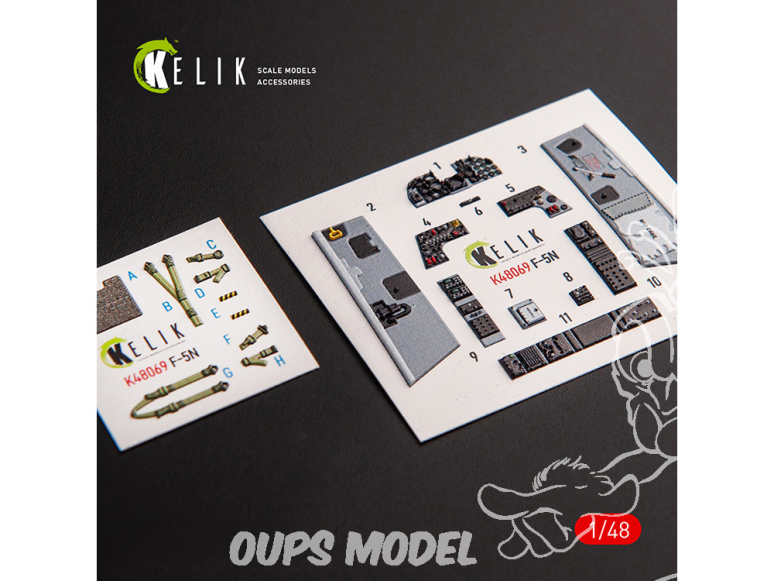 Kelik Decals 3D K48069 Décalcomanies 3D intérieures F-5N pour AFV Club 1/48