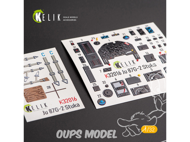 Kelik Decals 3D K32016 Décalques 3D Intérieur du Junkers Ju 87 D/G Stuka pour kit Trumpeter 1/32