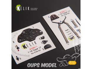 Kelik Decals 3D K32011 Décalques 3D Intérieur du I-16 type 17 pour kit ICM 1/32