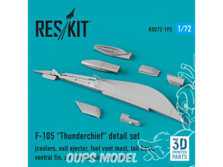 ResKit kit d'amelioration Avion RSU72-0193 Ensemble de détails F-105 « Thunderchief » imprimé en 3D tous kits 1/72