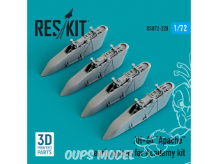 ResKit RSU72-0228 Pylônes AH-64 « Apache » early pour kit Academy (imprimé en 3D) 1/72
