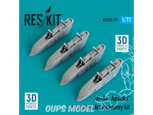 ResKit RSU72-0229 Pylônes AH-64 « Apache » late pour kit Academy (imprimé en 3D) 1/72