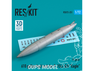 ResKit RSU72-0251 Réservoir de carburant de 610 gallons pour F-15(J, DJ) « Eagle » (imprimé en 3D) 1/72