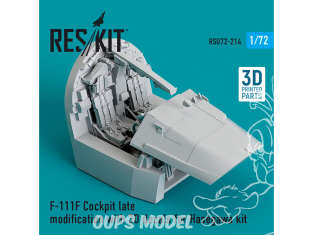 ResKit RSU72-0214 Modification tardive du cockpit du F-111F avec décalcomanies 3D pour le kit Hasegawa (imprimé en 3D) 1/72