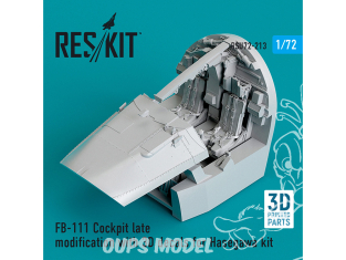 ResKit RSU72-0213 Modification tardive du cockpit FB-111 avec décalcomanies 3D pour kit Hasegawa (imprimé en 3D) 1/72