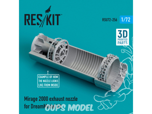 ResKit kit d'amelioration Avion RS72-0256 Buse d'échappement Mirage 2000 pour kit DreamModel (imprimé en 3D) 1/72