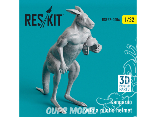 ResKit kit Figurine RSF32-0006 Kangourou avec un casque de pilote (imprimé en 3D) 1/32