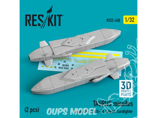 ResKit kit armement Avion RS32-0450 Missiles TAURUS (2 pcs) imprimé en 3D 1/32