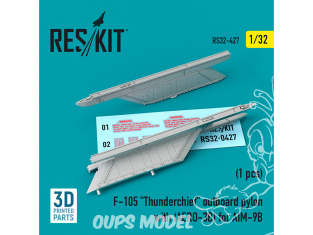 ResKit kit armement Avion RS32-0427 Pylône hors-bord F-105 « Thunderchief » avec (AERO-3B) pour AIM-9B imprimé en 3D 1/48