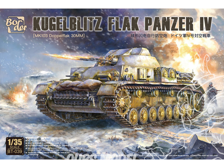 Border model maquette militaire BT-039 Kugelblitz Flak Panzer IV MK103 Doppelflak 30mm 1/35