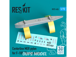 ResKit kit armement Avion RS72-0426 Pylône MER Centerline pour F-105 « Thunderchief » imprimé en 3D 1/72