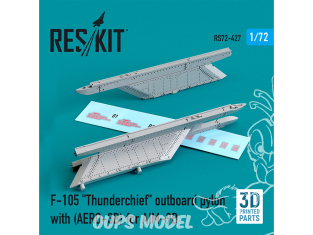 ResKit kit armement Avion RS72-0427 Pylône hors-bord F-105 « Thunderchief » (AERO-3B) pour AIM-9B imprimé en 3D 1/72