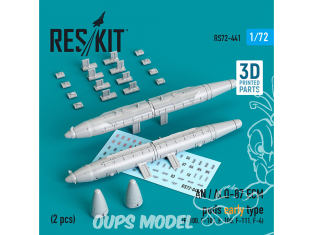 ResKit kit RS72-0441 Pods AN / ALQ-87 ECM de type précoce (2 pcs) imprimé en 3D 1/72