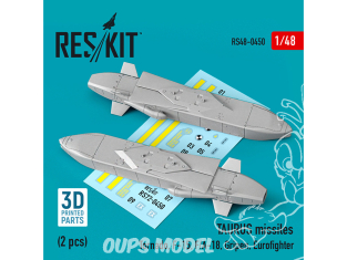 ResKit kit armement Avion RS48-0450 Missiles TAURUS (2 pcs) imprimé en 3D 1/48