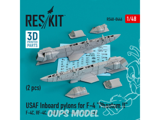ResKit kit armement Avion RS48-0446 Pylônes intérieurs de l'USAF pour F-4 « Phantom II » (2 pcs) imprimé en 3D 1/48