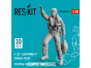 ResKit kit Figurine RSF48-0015 Femme pilote de F-35 « Lightning II » debout sur une échelle (Type 1) imprimé en 3D 1/48