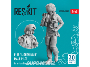 ResKit kit Figurine RSF48-0020 Pilote masculin du F-35 "Lightning II" (en position debout - type 2) imprimé en 3D 1/48