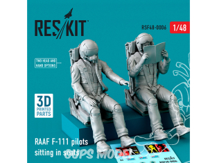ResKit Figurine RSF48-0006 Pilotes de la RAAF F-111 assis dans des sièges (2 pièces) imprimé en 3D 1/48