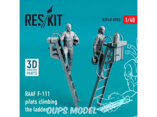 ResKit Figurine RSF48-0010 Pilotes de la RAAF F-111 grimpant à l'échelle (2 pcs) imprimé en 3D 1/48