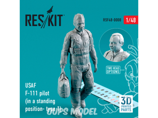 ResKit Figurine RSF48-0008 Pilote de F-111 de l'USAF (en position debout - type 1) imprimé en 3D 1/48