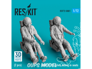 ResKit Figurine RSF72-0001 Pilotes de l'USAF F-111 assis dans des sièges (2 pièces) imprimé en 3D 1/72