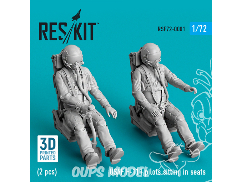 ResKit Figurine RSF72-0001 Pilotes de l'USAF F-111 assis dans des sièges (2 pièces) imprimé en 3D 1/48