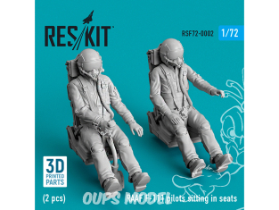 ResKit Figurine RSF72-0002 Pilotes de la RAAF F-111 assis dans des sièges (2 pièces) (imprimé en 3D) 1/48