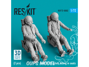 ResKit Figurine RSF72-0002 Pilotes de la RAAF F-111 assis dans des sièges (2 pièces) (imprimé en 3D) 1/72