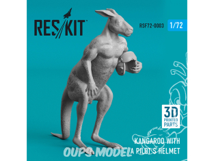 ResKit Figurine RSF72-0003 Kangourou avec un casque de pilote (imprimé en 3D) 1/72