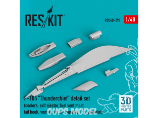 ResKit amelioration RSU48-0299 Ensemble de détails F-105 « Thunderchief » imprimé en 3D 1/32