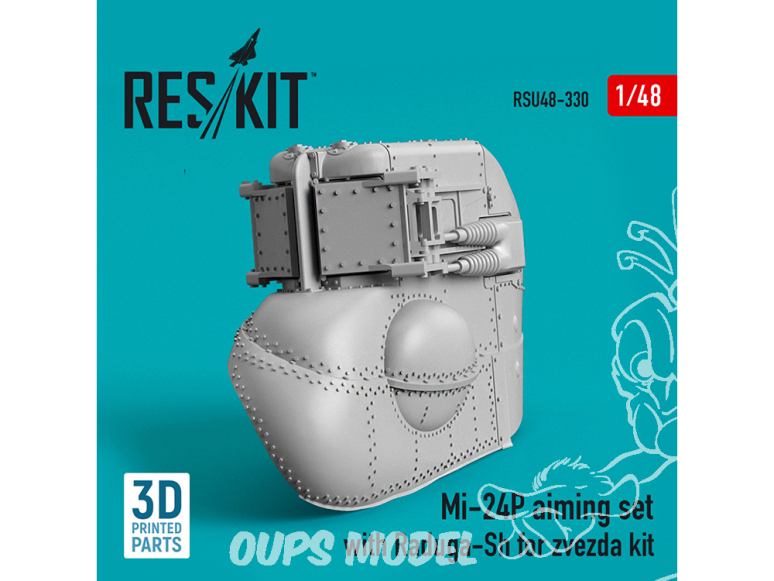 ResKit kit d'amelioration Hélico RSU48-0330 Kit de visée Mi-24P avec Raduga-Sh pour kit zvezda imprimé en 3D 1/48