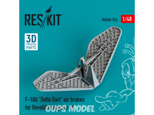 ResKit amelioration RSU48-0314 Freins pneumatiques F-106 "Delta Dart" pour kit Revell et Revell U.S. imprimé en 3D 1/48