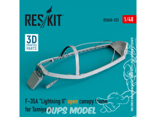 ResKit amelioration RSU48-0325 Cadre de verrière ouverte F-35A "Lightning II" pour kit Tamiya imprimé en 3D 1/48