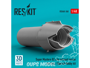 ResKit kit d'amelioration Avion RSU48-0348 Buse d'échappement précoce Super Mystere B2 pour kit Azur et Special Hobby 1/48