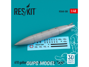 ResKit kit d'amelioration Avion RSU48-0308 Réservoir de carburant de 610 gallons pour F-15(J, DJ) "Eagle" impression 3D 1/48